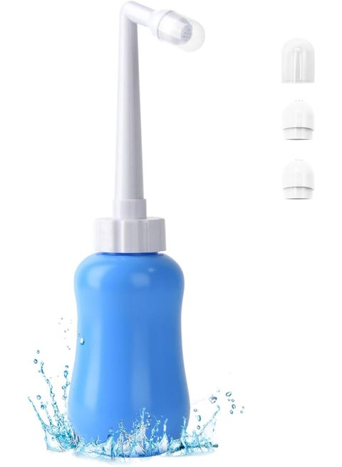 380ml Portable Travel Bidet - Handheld Personal Hygiene Sprayer for Travel and Outdoor - Ergonomic Cleansing Bottle for Postpartum Care and Pregnancy - Sky Blue